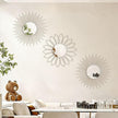 3 Pack Metal Mirrors for Wall Sunburst Wall Mirrors Home Décor Decorative Hanging Wall Art for Living Room Bedroom Entryway (White, Flower+Sunburst)