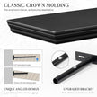 Fun Memories Floating Shelves 40 Inch Long, 9.3 Inch Deep Classic Crown Molding Floating Shelves for Wall, Rustic Wooden Shelves for Wall Decor Bathroom, Kitchen, Office, (Black, 1Pack)