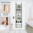 Churboro Over the Door Pantry Organizer Rack with 9 Adjustable Baskets, 9 Tiers Dual-use Hanging or Wall Mount Spice Rack Organizer, Black