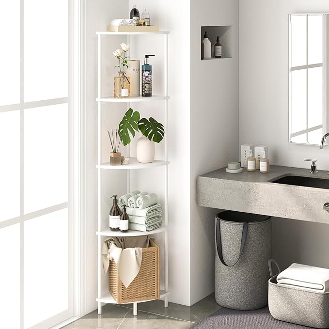 Yoobure Corner Shelf Stand, 5-Tier Bookshelf, 65