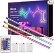 Battery Powered LED Strip Lights, Wireless RGB LED Strip Lights with 24 Keys Remote Control, 20 inch x 3 Pack for Kitchen Under Cabinet Lighting, Shelves, Under Counter, Closet, Cordless Click Light