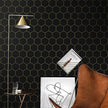 Black Geometric Wallpape Peel and Stick Wallpaper Gold and Black Contact Paper 17.3”×197”Decorative Shelf Drawer Liner Roll Waterproof