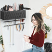 Rustic Hair Dryer Holder Wall Mounted,Hair Styling Tools & Accessories Organizer,Bathroom Supplies & hot Tools vanities Organizer Caddy,for Storage Flat Iron,Blow Dryer,Curling Iron,Towel