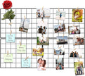 Wire Wall Grid Panel for Photo Display, DIY Iron Picture Frames Collage For Hanging Wall Decor, Foldable Multi Pictures Organizer with 12 Clips, 28'' X 22'' Inch.(2 Pack)