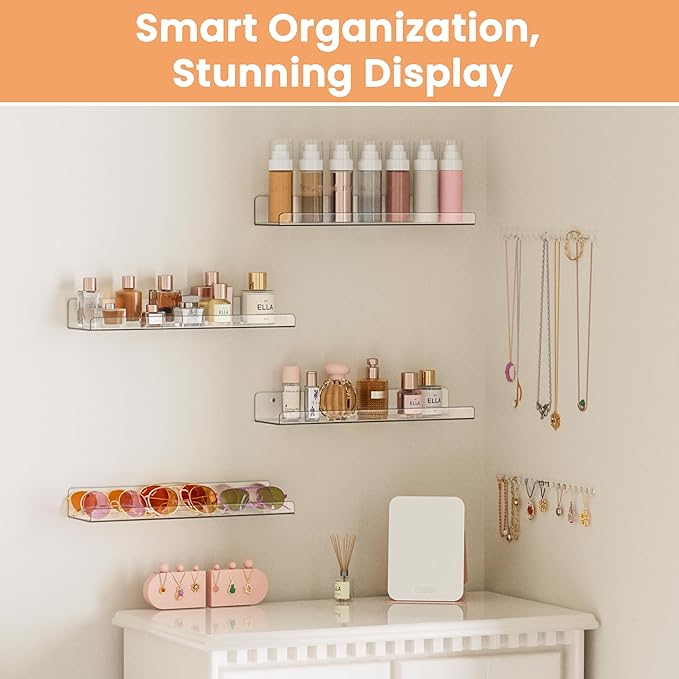 upsimples Acrylic Shelves for Bathroom Storage, 15