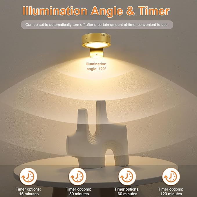 3Pcs Rechargeable Picture Lights,Battery Operated Wall Lights for Pictures with Remote Dimmable and Timer, 3 Lighting Modes Wireless Art Display Light for Picture Frame Paintings-Gold