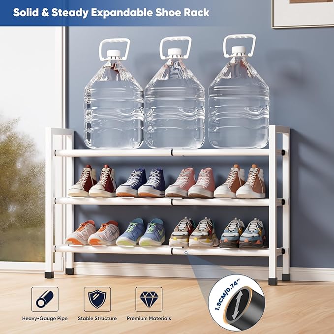 Abiglifty 3-Tier Expandable Shoe Rack,17