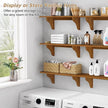 Forbena Wooden Floating Shelves for Wall Set of 3, 24 Inch Wall Shelf for Bedroom, Dark Wood Arched Hanging Wall Shelves for Bedroom, Living Room, Office, Nursery, Dining Room (Walnut Brown)