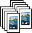 Wiscet 11x17 Picture Frame Set of 9, Display Pictures 8x12 with Mat or 11x17 Without Mat, Photo Frame for Horizontal or Vertical Wall Display, Black