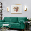 Modern Wall Sconces Set of Two, Indoor Wall Mounted Lighting Fixture, 6000K Cool White Hardwired LED Wall Light, LED Acrylic Gold Wall Sconce for Living Room, Corridor, Bedside