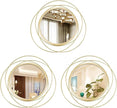 Cityelf 3 Set 13 inch Gold Circle Mirrors Wall Decor Iron Frame Wire Mirror Metal Circular Mirror Home Decor Hanging Mirrors for Room/Bedroom/Bathroom/Entryway