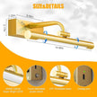 14in Picture Light,Battery Operated Picture Light,Brass,with Remote and Timer,Wall Pictures,Dimmable for Display Photo,Frame,Portrait.