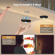 Yiliaw Rechargeable Puck Lights with Remote, 3 Pack Magnetic Under Cabinet Lighting, 1500mAh Battery Operated LED Tap Lights with Dimmer & Timmer for Kitchen, Closet, Shelf - 3 Color Temps, Black