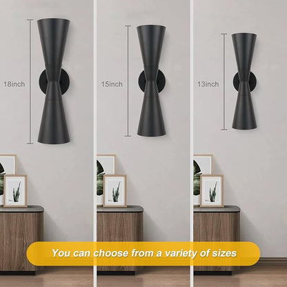 Wall Sconce Bathroom Sconces Lighting, 13 inch Black Modern Sconces Up Down Lights Wall Decor Indoor Wall Light Fixtures for Living Room Hallway Staircase Bedroom Hardwired