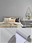 Fabric Peel and Stick Wallpaper Gray Faux Grasscloth Wallpaper Self-Adhesive Linen Wallpapers 17.8” x 197” Removable Wall Paper Embossed Textured Contact Paper Decoration Backsplash Countertop Liners