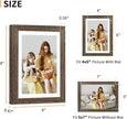 ATOBART 5x7 Picture Frame Set of 4, Displays 4x6 with Mat or 5x7 Without Mat, Photo Frames for Wall Hanging or Tabletop, Includes HD Plexiglass, Brown
