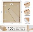 puthiac 8x10 Solid Oak Wood Picture Frame, Fits 6x8 with Mat or 8x10 Without Mat, Wall or Tabletop Display with Stand, Vertical or Horizontal, Plexi Front, 3 Pack, Natural Oak