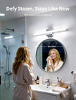 Combuh 24 Inch Chrome Vanity Light Fixtures for Mirror Long Led Bars for Bathroom, Modern No Glare 5 Color Adjustable Easy Install Rustproof Simple Slim Lighting Bright for Powder Room