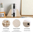 Marble Bookends for Heavy Books, Decorative Book Ends for Shelves, Durable and Heavy-Duty Stone Bookends for Hardback Book & CDS, Unique Book Stopper & Holder, New Jura Beige-Vein, Set of 2