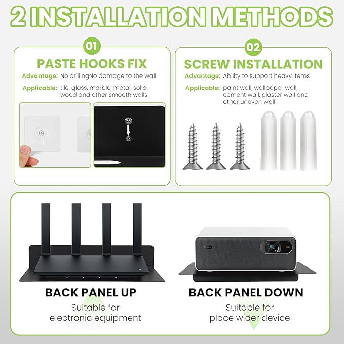 Steel Floating Shelves for Wall,Small Wall Shelf，Suitable for Bedroom, Living Room, Bathroom, Kitchen, Office (Black, 2Pack 11.81x8.46 in)