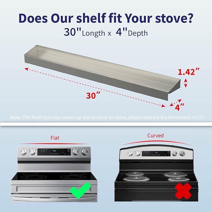 IIIOIIIA Stove Top Magnetic Shelf for Kitchen Organization, 30