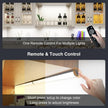 Under Cabinet Lighting Wireless with Remote,Rechargeable Battery Operated Closet Lights,3 Color Magnetic Dimmable led Strip Lights,Under Counter Lights for Kitchen,Shelf,Bedroom (Black-2PCS, 60cm)