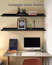 MBYD 36 Inch Floating Shelves Black, Wooden Hanging Shelves Picture Ledge Shelf, Photo Ledge Shelves for Wall with Lip Set of 2, Wall Mounted Shelf for Bedroom Kids Room Bathroom Same Sizes