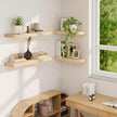 Fun Memories Floating Shelves, 9.3'' Deep Solid Pine Wood Wall Shelves for Storage, Wall Mounted Display Shelf with Invisible Heavy-Duty Metal Bracket, 36'' Width Set of 2, Unfinished - DIY Stain