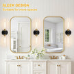 Black and Gold Wall Sconce, Bathroom Sconces Wall Lighting with Clear Glass, Modern Sconces Wall Light fixtures for Bathroom Mirror Living Room Hallway Bedroom