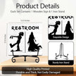 Halloween Bathroom Decor, Zombie Wooden Sign for Home Restroom Desk Shelf, Spooky Table Centerpieces for Washroom Accessories - A12