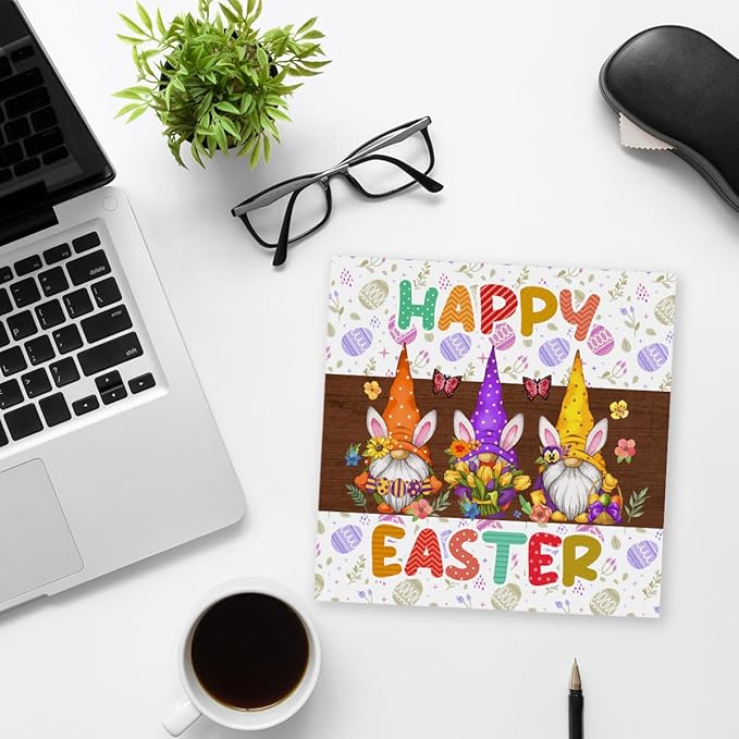 Easter Decorations Indoor Easter Party Gnomes Decorations Farmhouse Easter Gnomes Sign for Home Room Badroom Bathroom Office Table Mantle Desk Decor