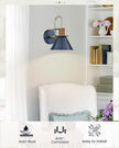 Modern Wall Sconces, HWH Industrial Sconce Wall Lighting Indoor Wall Lamp, 1-Light Barn Vanity Light for Kitchen Bedroom, Hammered Metal Shade, Navy Blue Finish, 5HZG74B-L BL+BG