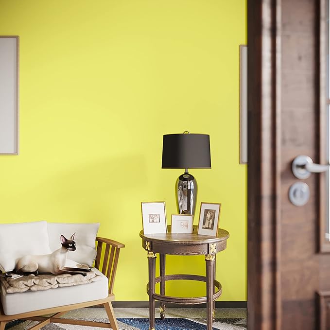 VEELIKE 15.7''x354'' Yellow Wallpaper Stick and Peel for Bedroom Matte Solid Color Yellow Contact Paper Vintage Self Adhesive Waterproof Removable Vinyl Film for Wall Cabinets Drawer Countertops Table