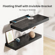 AMADA HOMEFURNISHING Floating Shelves Black, Wall Shelves with Invisible Brackets for Bedroom, Bathroom, Living Room, Kitchen, Set of 3 - AMFS07