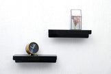IEEK 15 Inch Black Acrylic Floating Wall Ledge Shelf,Wall Mounted Nursery Kids Bookshelf,5MM Thick Home/Office/Bathroom Storage Shelves Display Organizer Set of 3