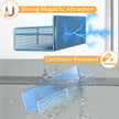 Magnetic Spice Rack for Refrigerator, 2 Pack Metal Magnetic Shelf Blue, Moveable Spice Organizer with Hooks, Super Magnetic Fridge Shelf for Kitchen Organization and Storage