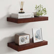 Floating Shelves for Wall, Real Wood Floating Shelf Set of 2, 8 Inch Deep Floating Shelves, Rustic Wood Wall Shelf for Home Decor, Deep Storage Shelves for Bathroom, Kitchen, 16