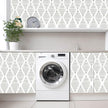 White and Silver Gray Peel and Stick Wallpaper 17.7