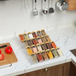 Spice Drawer Organizer 4 Tier, Acrylic Seasoning Organizer Rack, Clear Spice Rack Tray, Kitchen Seasoning Jars Drawers Insert (Jars Not Included/Expandable From 13