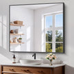 Koonmi Black Framed Bathroom Mirror - Shatterproof 36