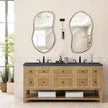 Asymmetrical Mirror Irregular Wall Mirror Farmhouse Wood Asymmetrical Mirrors for Wall Unique Art Mirrors for Bathroom Entryway Bedroom Living Room Rustic White