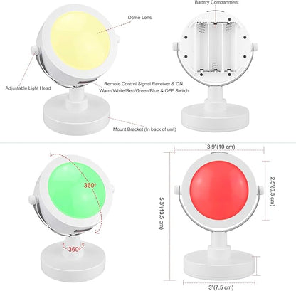 Accent Lights with Remote, Cordless LED Puck Lights - 2 Pack with 12 Color Changing Display, 360 Rotate Head - Uplight for Painting, Picture Artwork & Dartboard
