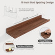Axeman Picture Ledge Shelf | 24 Inch Walnut Floating Shelves Set of 3 | Rustic Wood Wall Shelves with Lip | 24