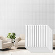 Qidejoy 33 Pcs 3D PVC Slat Wall Panels 12X12in Fluted Textured Paneling Modern Decorative Tiles Cuttable Paintable DIY Wall Art for Interior Décor, Bedroom, Ceiling, TV Background, Bathroom (White)