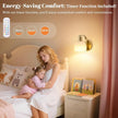 VerRon Rechargeable Battery Operated Wall Sconce with Milky White Glass Lampshade, Wireless Wall Scone Decor with Remote Control, 15 Colors Gold Wall Light for Bedside Hallway Bedroom Doorway