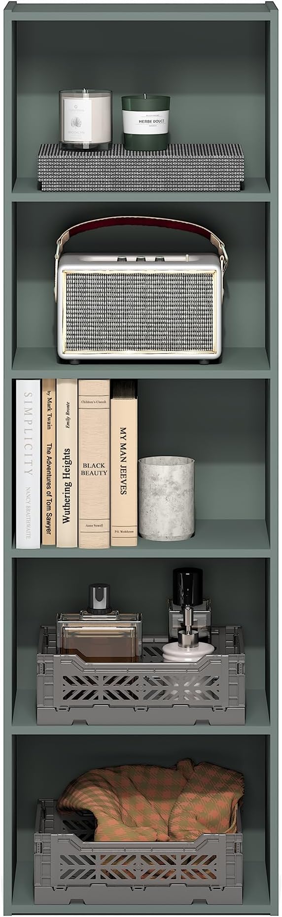 Furinno LUDER Book Shelf, 5-Tier Bookshelf, Bookcase, 9.4