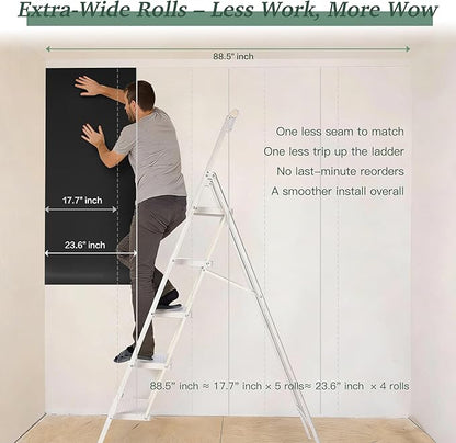 Dimoon 236''x23.6'' Peel and Stick Wallpaper Black Contact Paper for New Environmentally Friendly Materials Thickening Upgrade Embossed Renter Friendly Wall Paper Modern Vinyl Wrap Countertop Bedroom