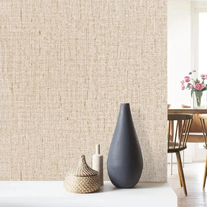 Beige Grasscloth Peel and Stick Wallpaper Textured Contact Paper 15.7inch x 196.8inch Faux Linen Vintage Grasscloth Contact Paper Self Adhesive Removable Wallpaper Vinyl