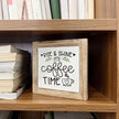 Rise & Shine Coffee Decor Set - Rustic Wooden Table Sign, Farmhouse Style, Coffee Station Decor