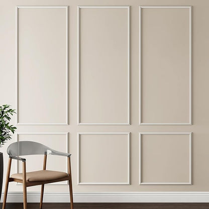Peel and Stick Wall Molding Kit, INMOZATA 3 Sets 3D Pre-Cut Accent Molding Trim Wainscoting Panels for Interior Wall Decor Living Room Bedroom Entryway (54" x 24")